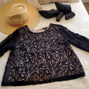 H&M Black lace Top sz Medium